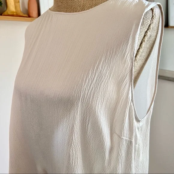 Fabiana Filippi High Neck Champagne Silk Sleeveless Blouse - Picture 7 of 15